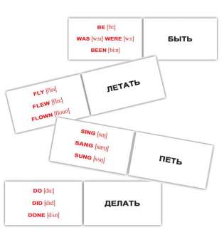 Карточки Домана Неправильные глаголы/Irregular verbs мини-120
