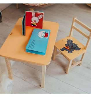 Дитячий стіл і стілець. Стіл із шухлядою та стільчик. Для навчання, малювання, гри