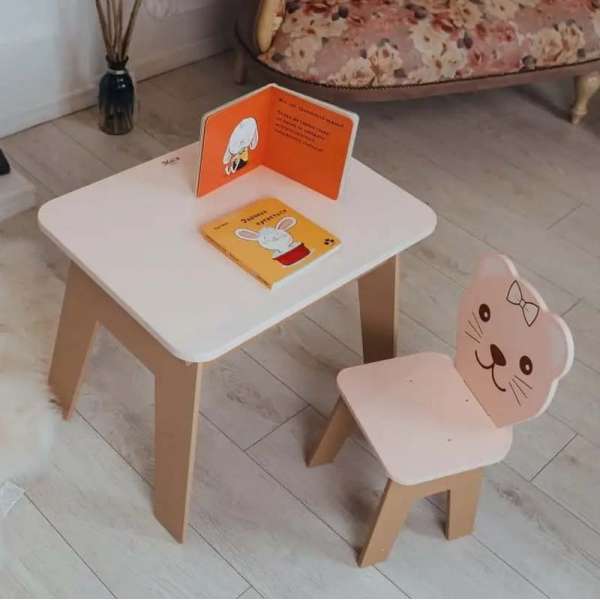 Вау!Дитячий стіл! Чудовий подарунок для дівчинки! Стіл із шухлядою та стільчик для навчання, малювання, гри
