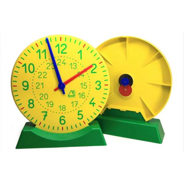 Демонстраційна модель механічного годинника для вчителя з підставкою, D27 см
