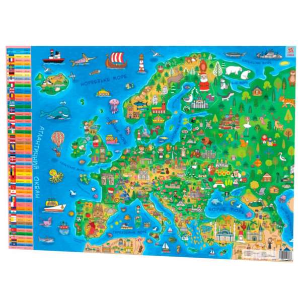 Плакат Дитяча карта Європи А1 формату (841х594 мм)